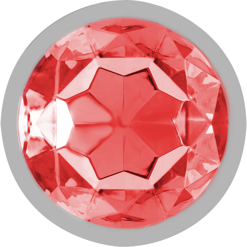 PLUG ANALE IN METALLO ALLUMINIO CON CRISTALLO ROSSO MISURA L