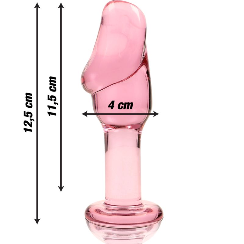 NEBULA SERIES BY IBIZA - MODELLO 4 PLUG ANALE VETRO BOROSILICATO ROSA 11 CM -O- 5 CM