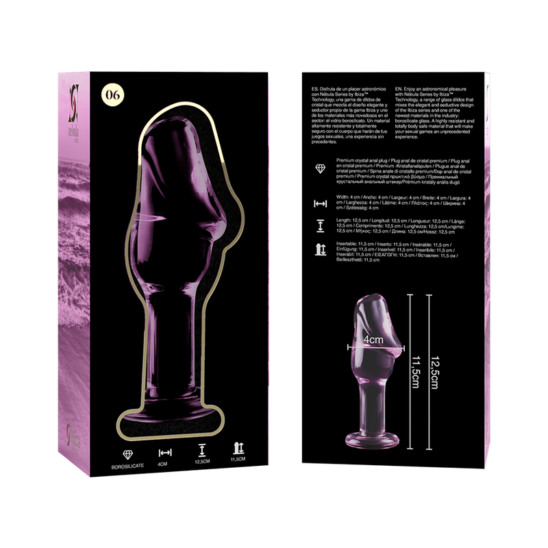 NEBULA SERIES BY IBIZA - MODELLO 4 PLUG ANALE VETRO BOROSILICATO ROSA 11 CM -O- 5 CM