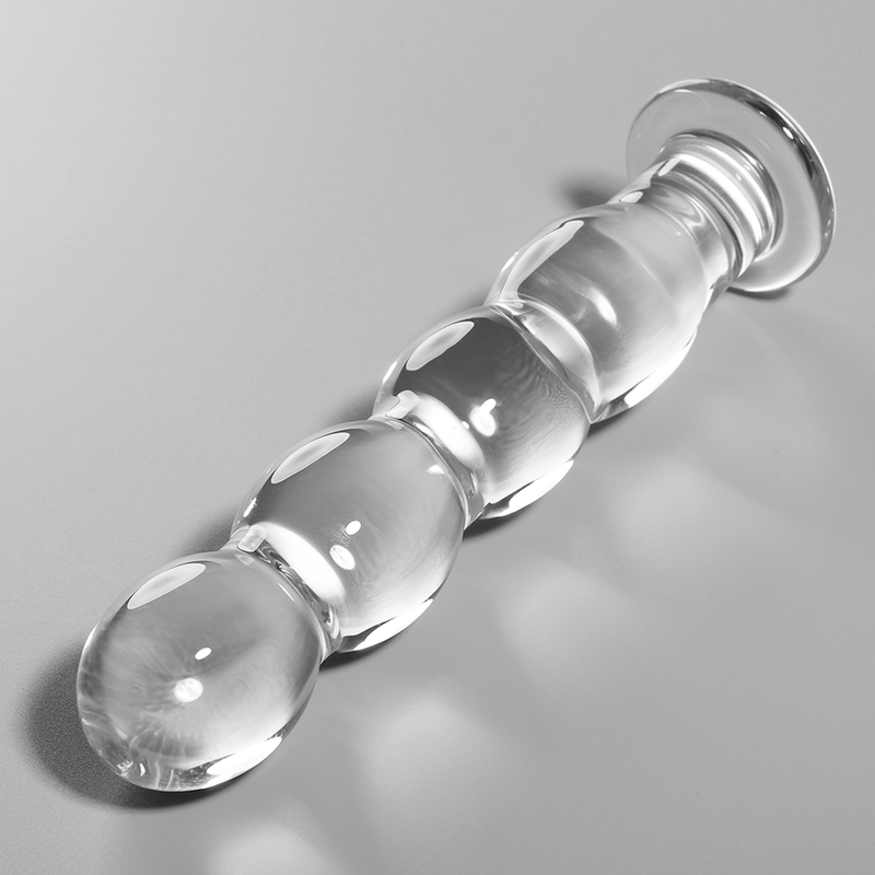 NEBULA SERIES BY IBIZA - MODELLO 10 DILDO IN VETRO BOROSILICATO TRASPARENTE 16.5 CM -O- 3.5 CM dildo