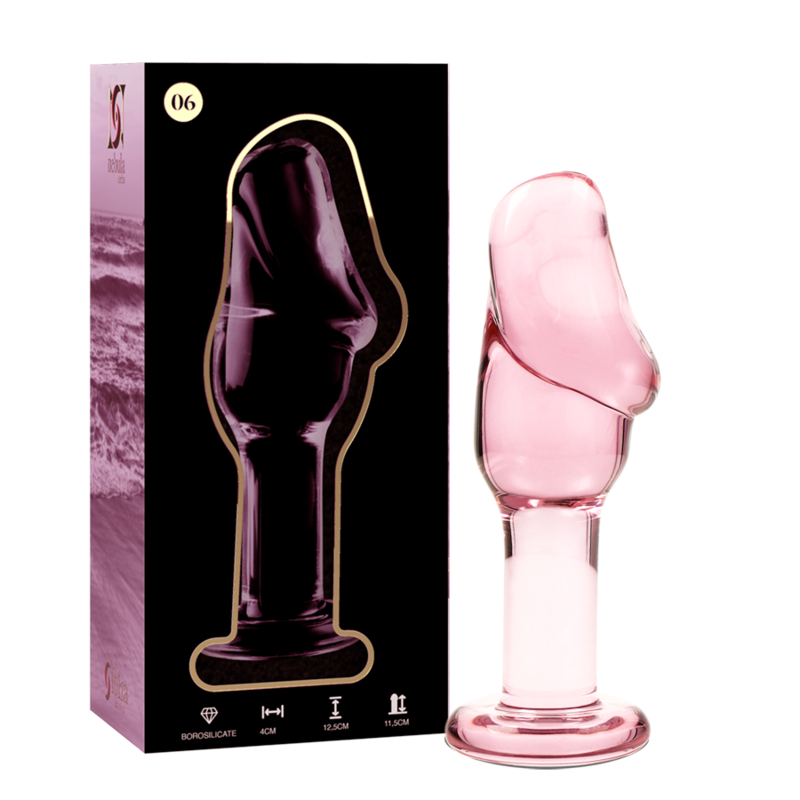 NEBULA SERIES BY IBIZA - MODELLO 4 PLUG ANALE VETRO BOROSILICATO ROSA 11 CM -O- 5 CM