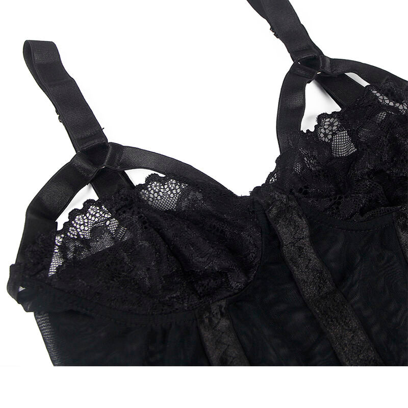 CORPETTO CON DETTAGLIO REGGISENO NERO S/M