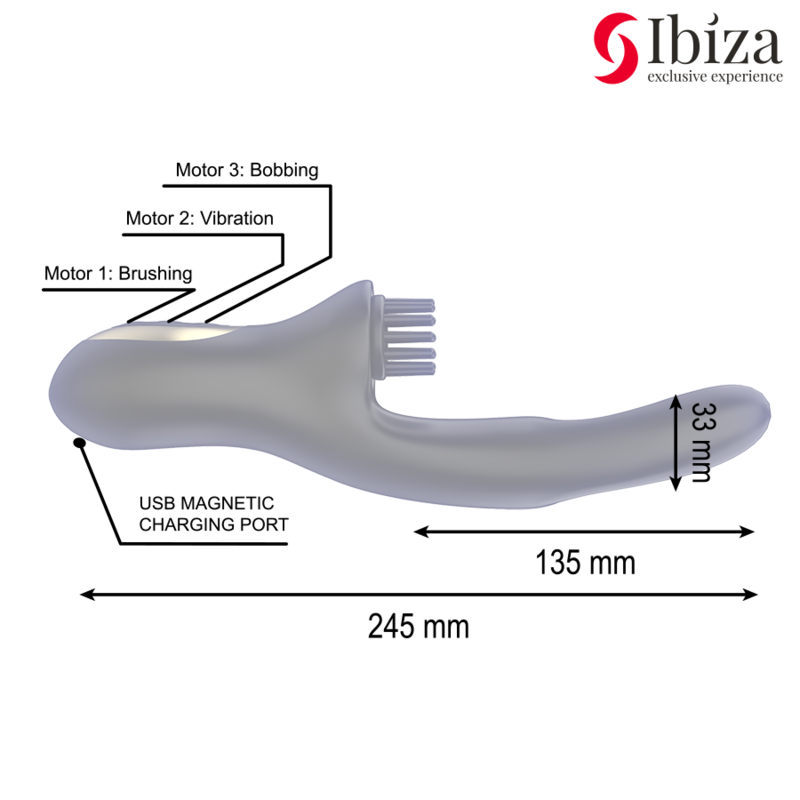 VIBRATORE CLITORIALE MULTICELLULARE E DOPPIA ONDA CON SPAZZOLA RABITT HI-TECH