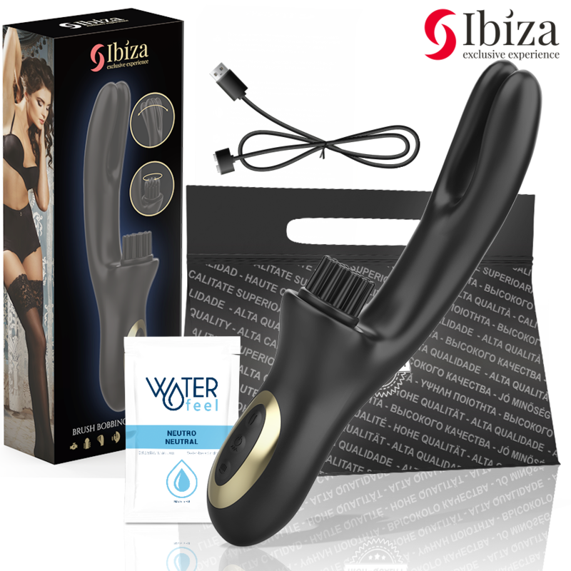 VIBRATORE CLITORIALE MULTICELLULARE E DOPPIA ONDA CON SPAZZOLA RABITT HI-TECH
