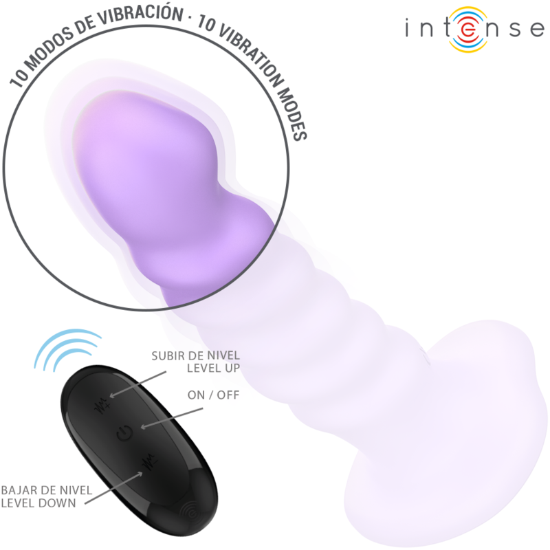 BRENDA VIBRATORE TAGLIA M DESIGN A SPIRALE 10 VIBRAZIONI TELECOMANDO VIOLA