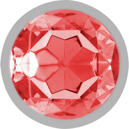 PLUG ANALE IN METALLO ALLUMINIO CON CRISTALLO ROSSO MISURA L