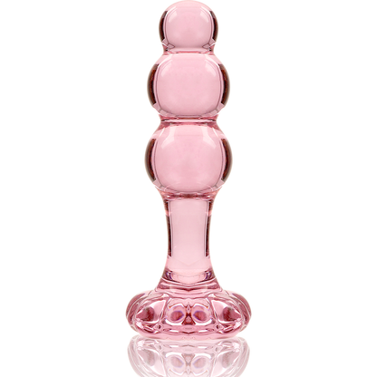 NEBULA SERIES BY IBIZA - MODELLO 1 PLUG ANALE VETRO BOROSILICATO ROSA 10.5 CM -O- 3 CM