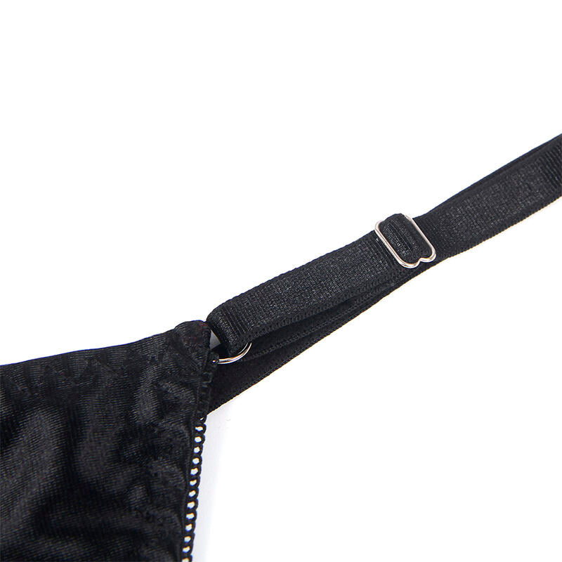 COMPLETO REGGISENO CON FIOCCO NERO REGOLABILE S/M