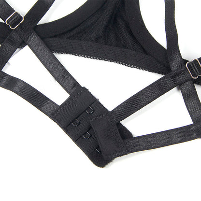 COMPLETO REGGISENO CON FIOCCO NERO REGOLABILE S/M