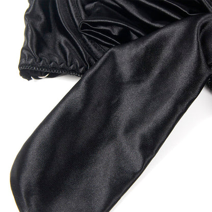 COMPLETO REGGISENO CON FIOCCO NERO REGOLABILE S/M