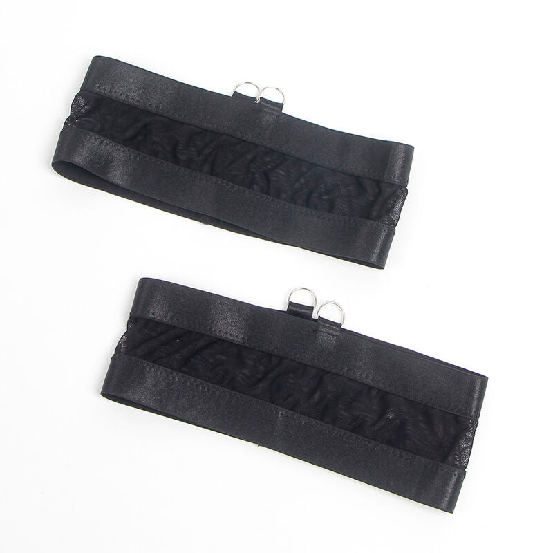 REGGISENO BONDAGE NERO CON GIARRETTIERA SET S/M