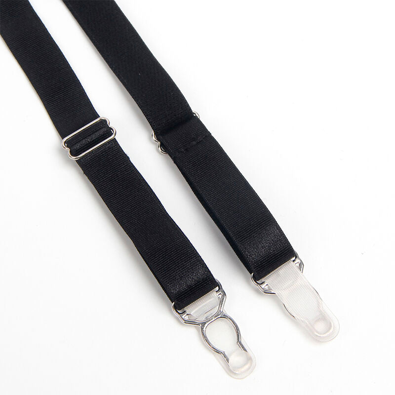 REGGISENO BONDAGE NERO CON GIARRETTIERA SET S/M