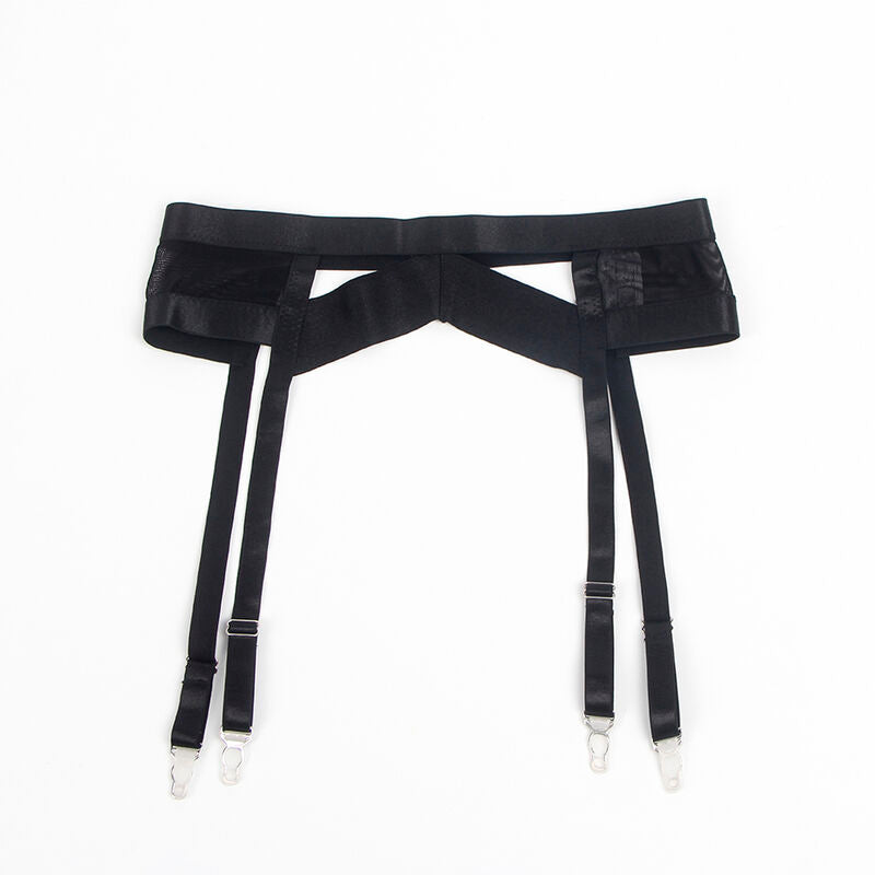 REGGISENO BONDAGE NERO CON GIARRETTIERA SET S/M