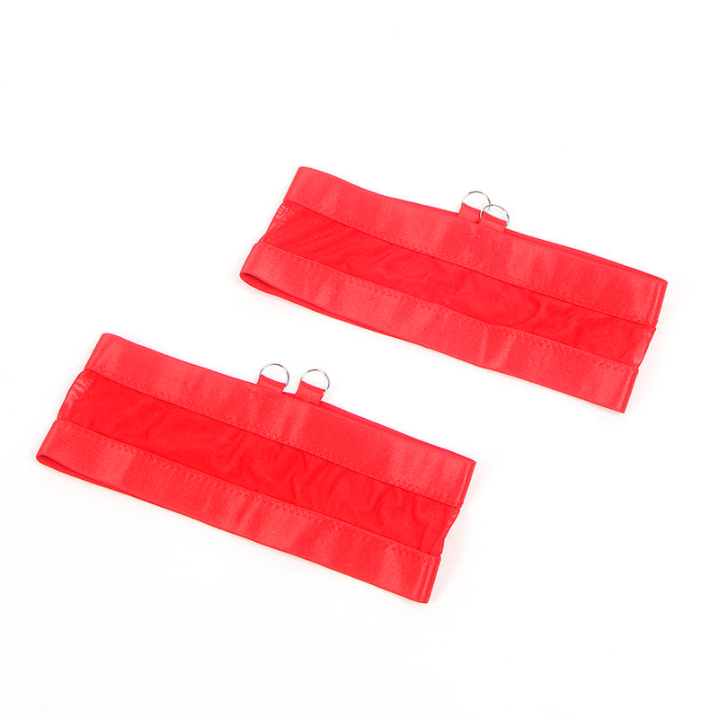 REGGISENO BONDAGE ROSSO CON GIARRETTIERA S/M