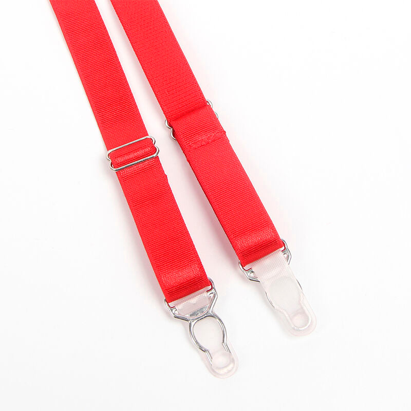 REGGISENO BONDAGE ROSSO CON GIARRETTIERA S/M