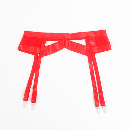 REGGISENO BONDAGE ROSSO CON GIARRETTIERA S/M