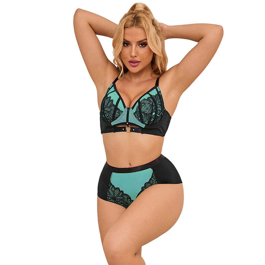 SET REGGISENO IN VERNICE VERDE CON CERNIERA S/M