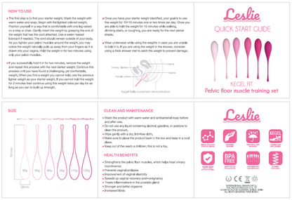 LESLIE - SET PER ALLENAMENTO MUSCOLI PELVICI KEGEL FIT 6 PEZZI